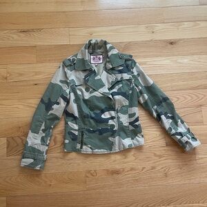 Juicy Couture Vintage Cotton Camo Cropped Trench Coat